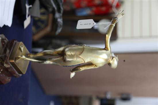 Ferdinand Preiss (1882-1943). An Art Deco patinated bronze and ivory figure Champagne Dancer, height 16in.